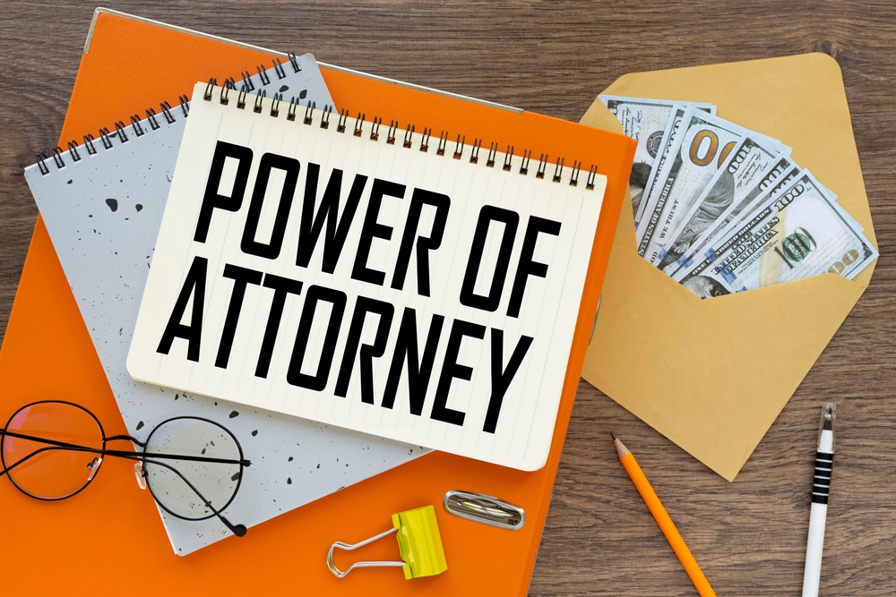 Power,Of,Attorney,Top,View,Of,Text,On,Notepad,And