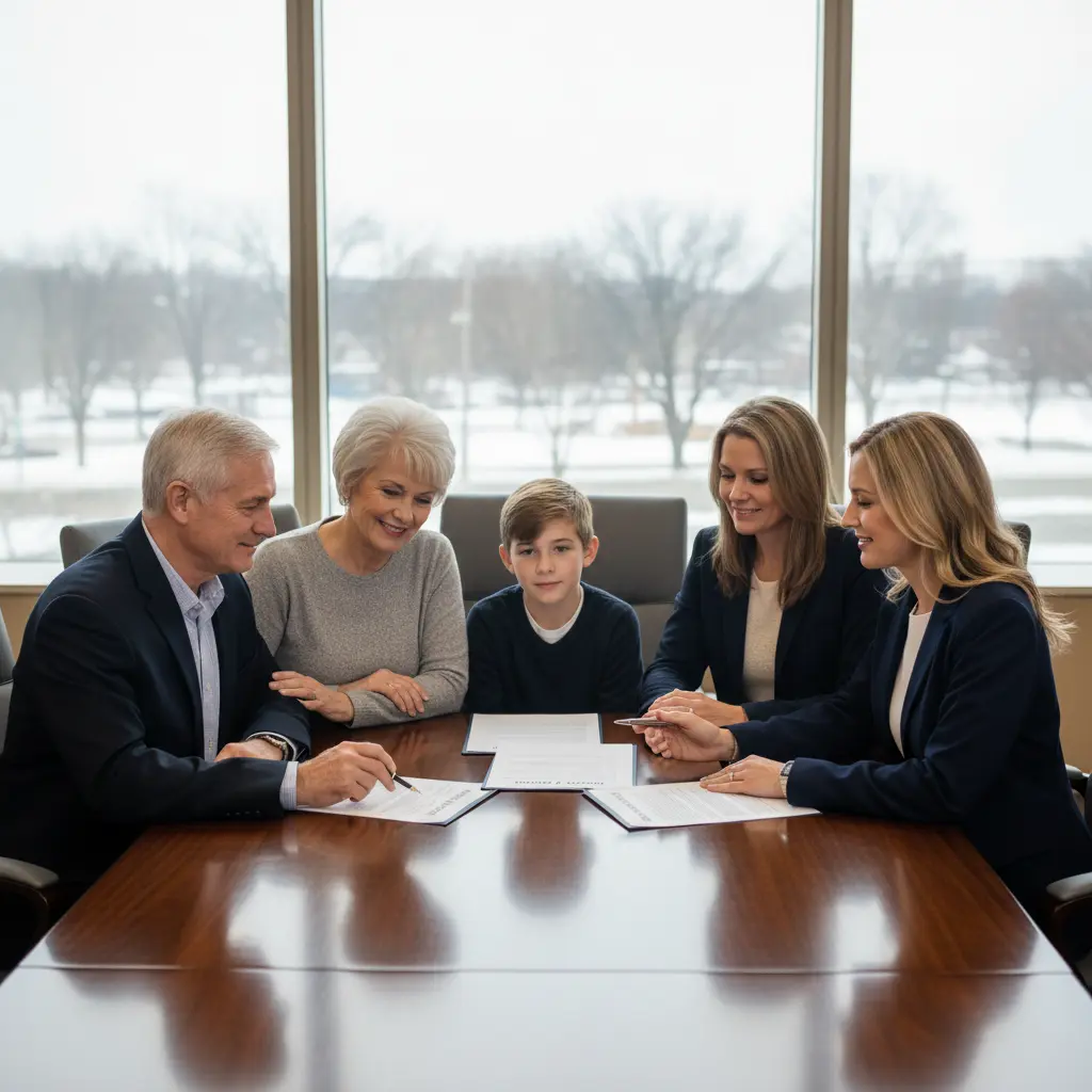 Michigan family reviewing estate planning documents with attorney to avoid common mistakes