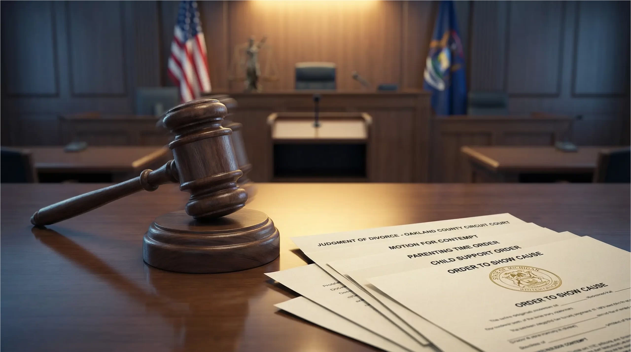 Enforcing divorce orders in Oakland County Michigan — contempt motions and court remedies for non-compliance