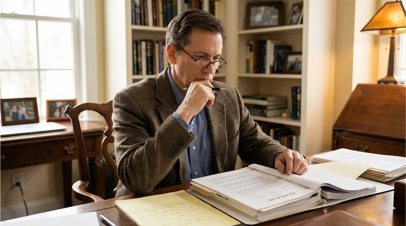 Michigan executor reviewing estate documents — 8 common fiduciary mistakes to avoid.
