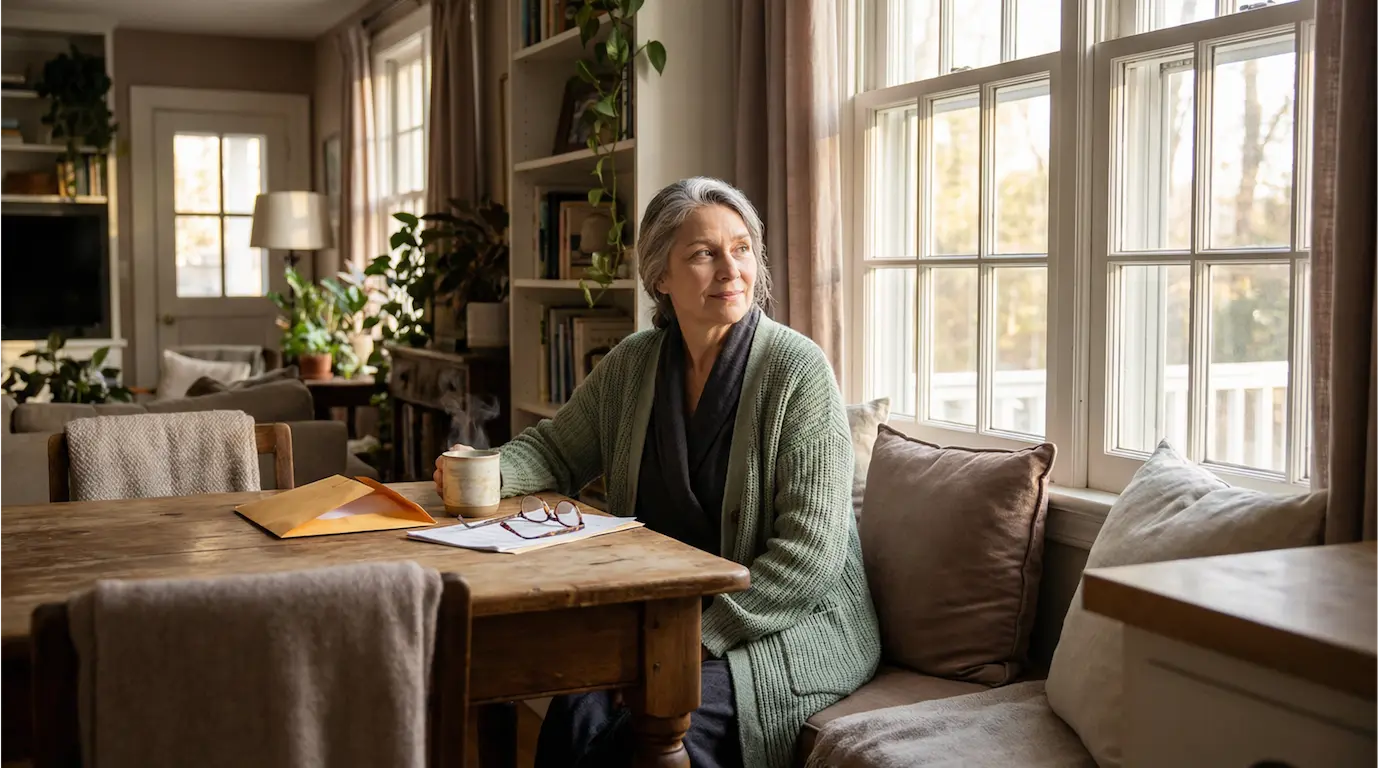 Woman contemplating grey divorce in Michigan — spousal support and retirement planning after long-term marriage