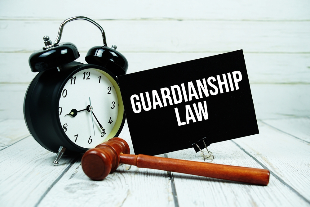 Guardianship,Law,Text,Message,On,Paper,Card,With,Wooden,Gavel