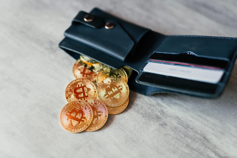 Wallet,With,Credit,Cards,And,Bitcoin,Digital,Asset,Gold,Coins