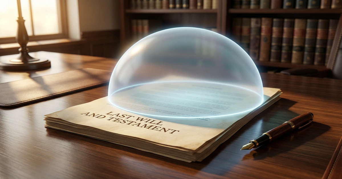 Legal documents representing an inheritance protected during a Michigan divorce proceeding